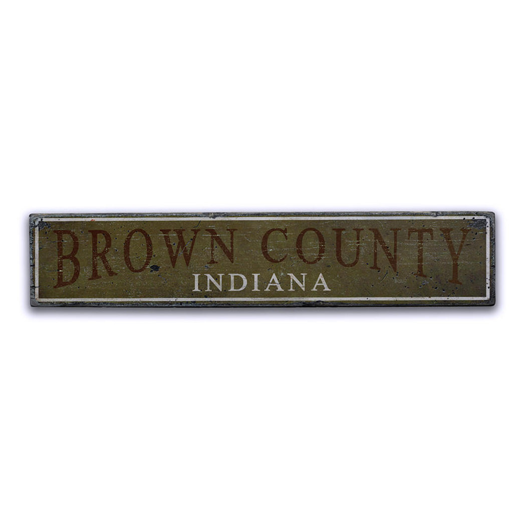 County Rustic Wood Sign