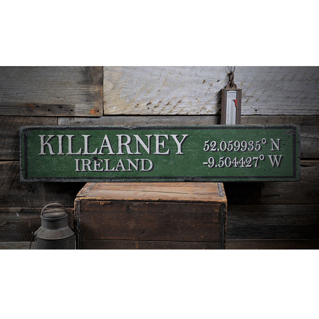 Ireland Rustic Wood Sign