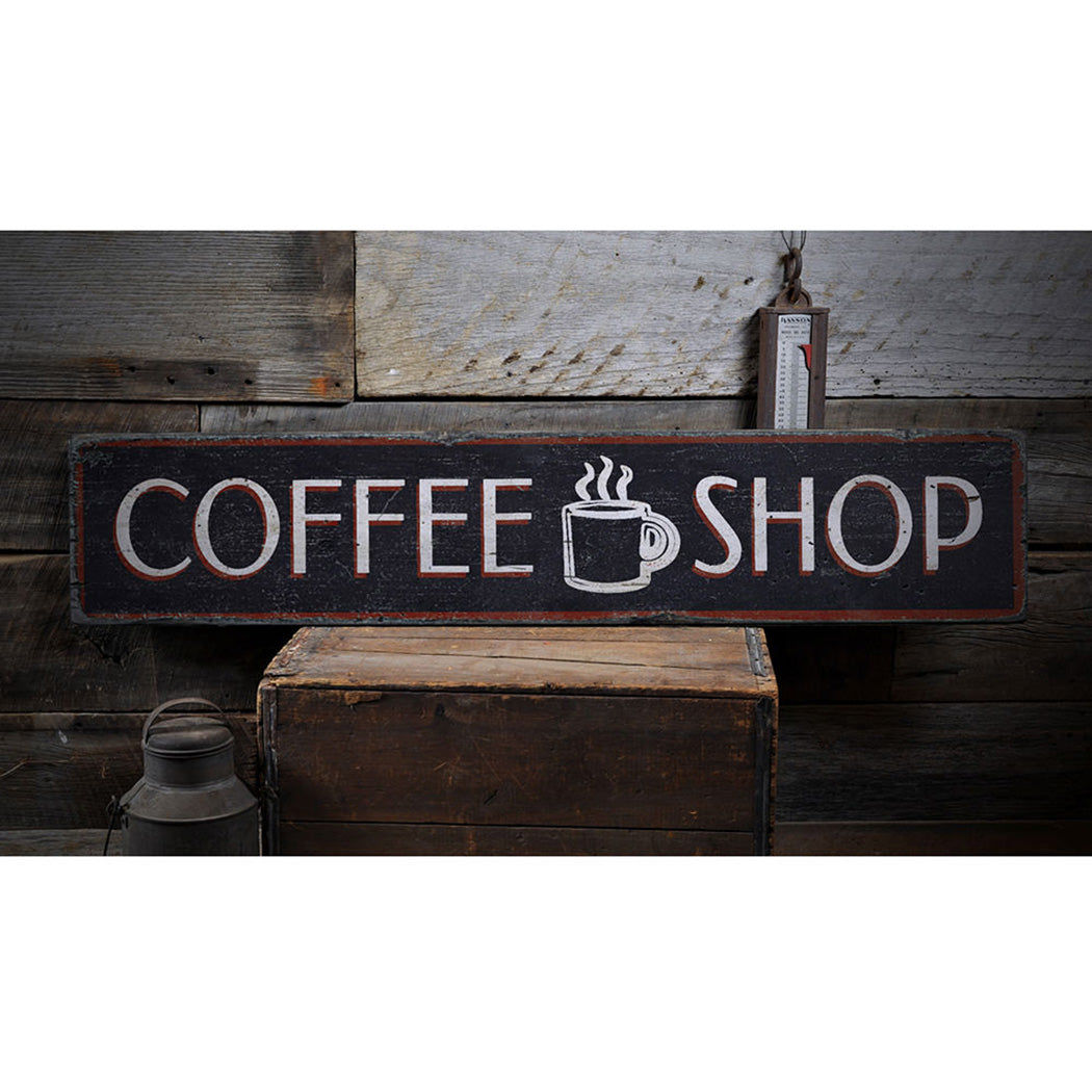 Coffee Shop Rustic Wood Sign