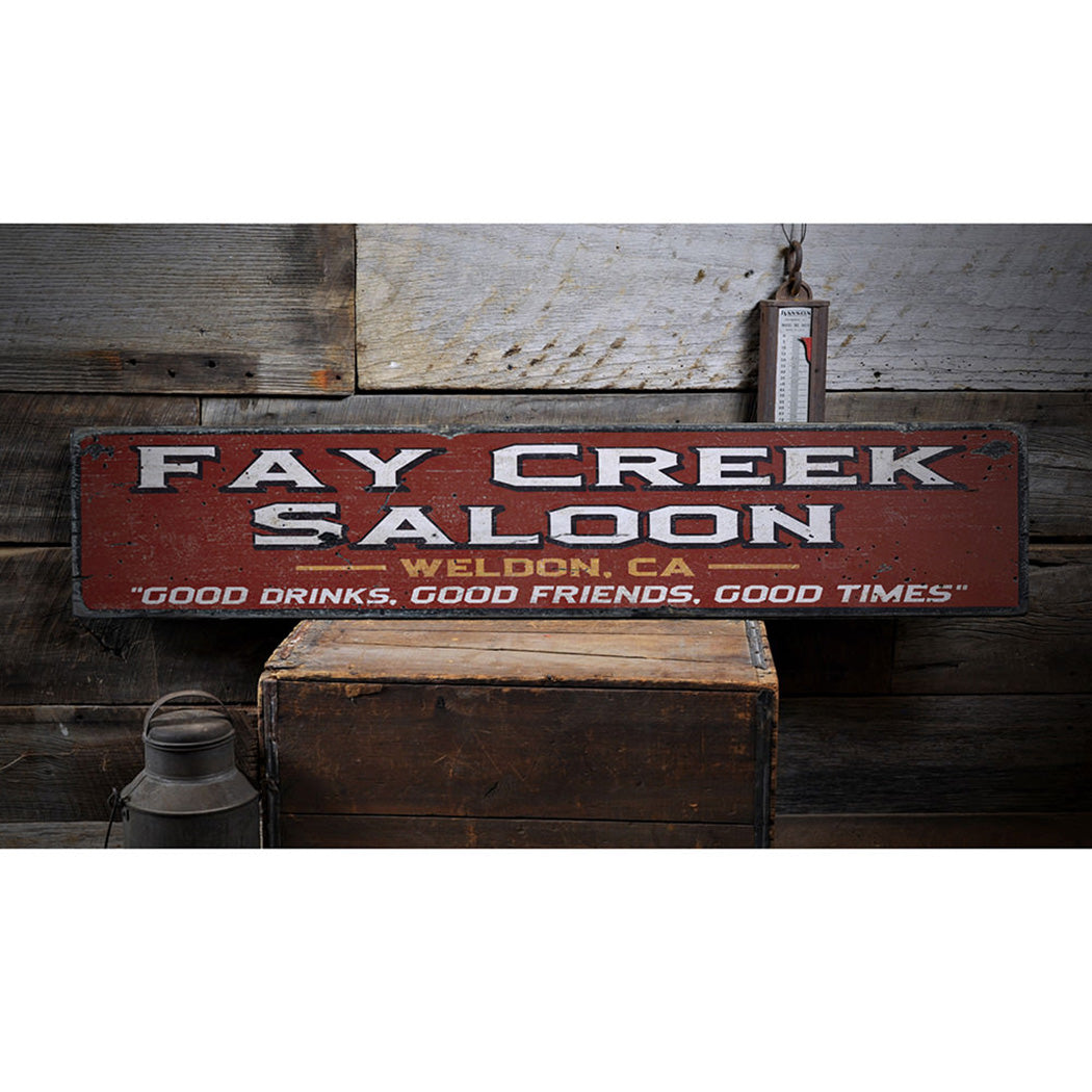 Saloon Rustic Wood Sign