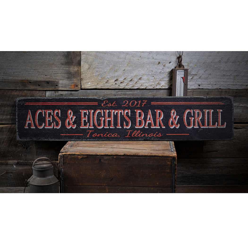 Bar Rustic Wood Sign