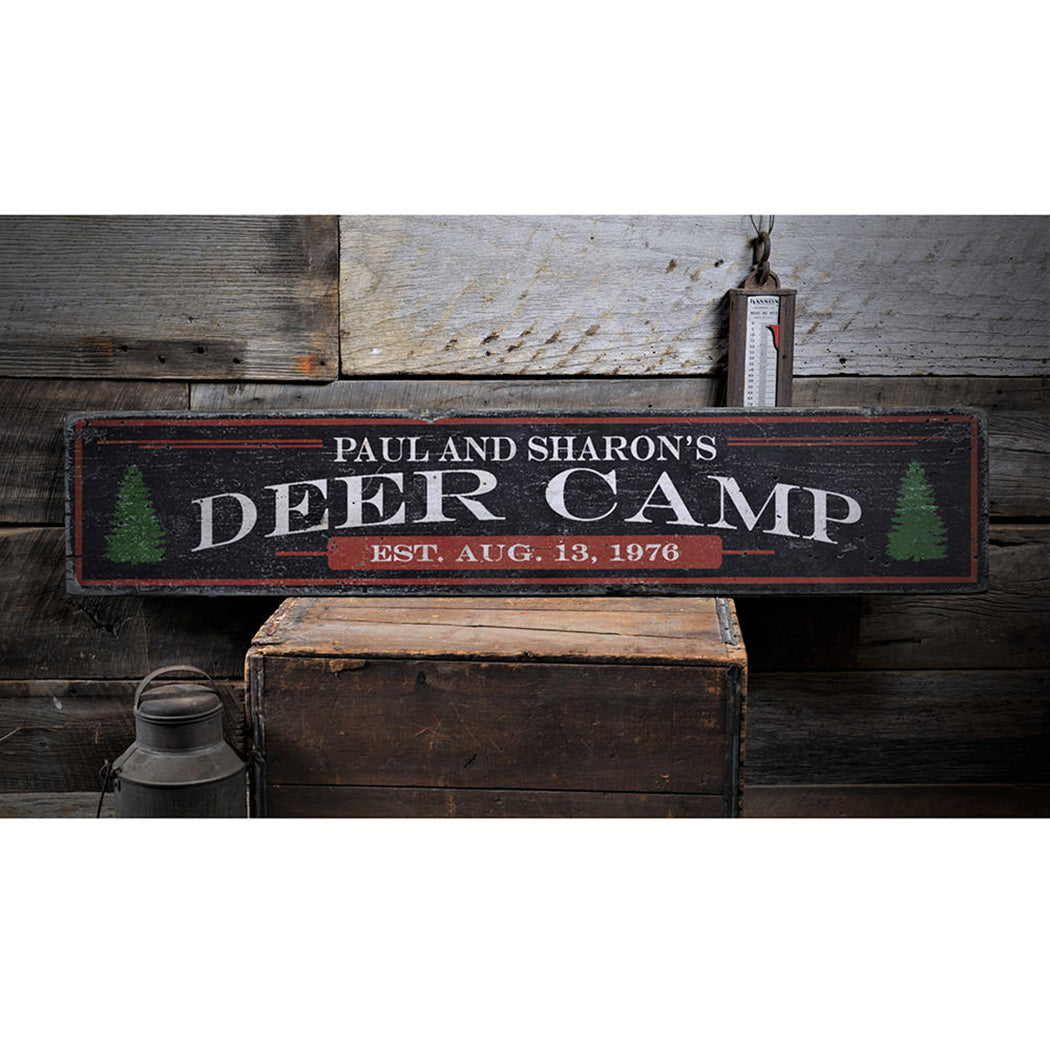 Deer Camp Rustic Wood Sign