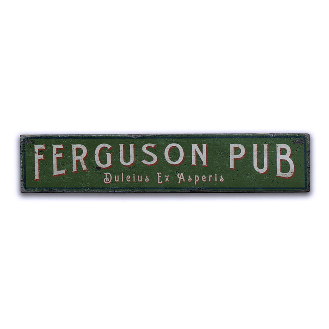 Family Pub Rustic Wood Sign