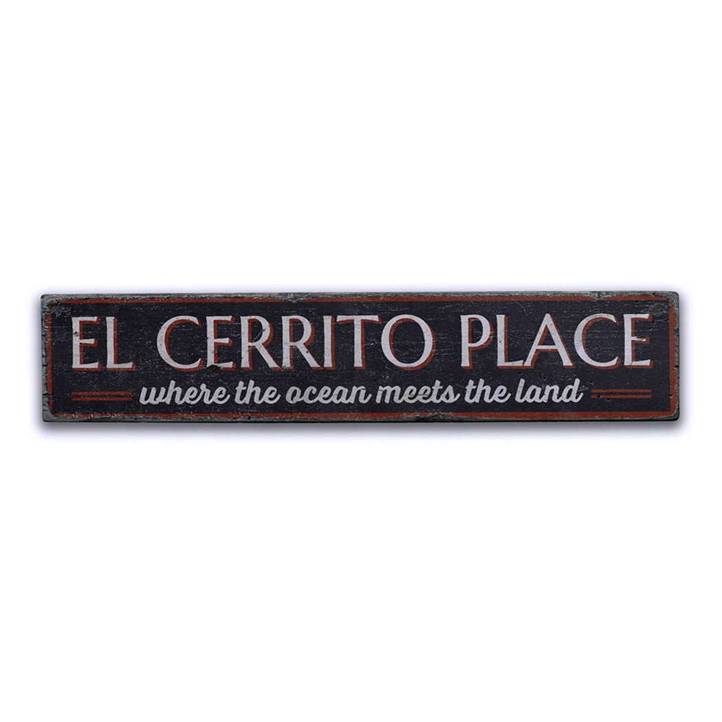 El Cerrito Rustic Wood Sign