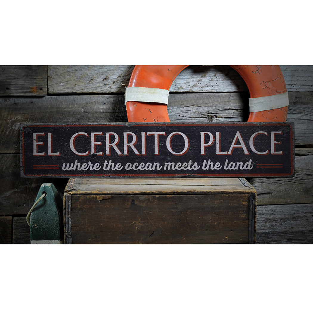 El Cerrito Rustic Wood Sign