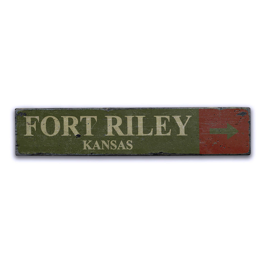 Fort Riley Rustic Wood Sign