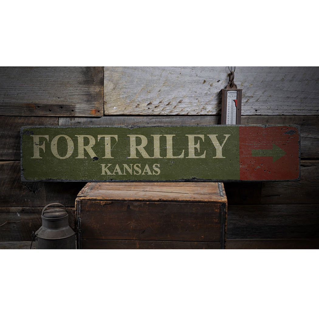 Fort Riley Rustic Wood Sign