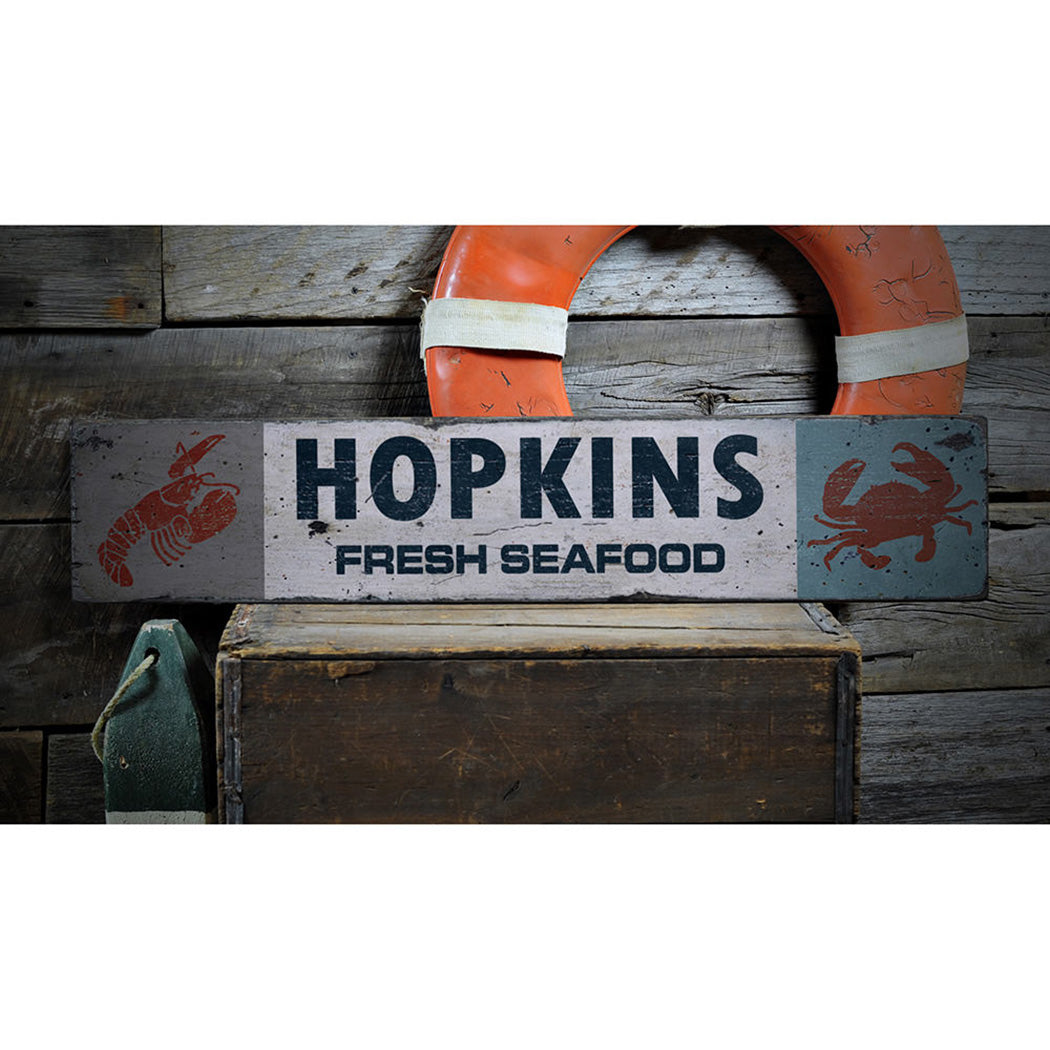 Seafood Rustic Wood Sign