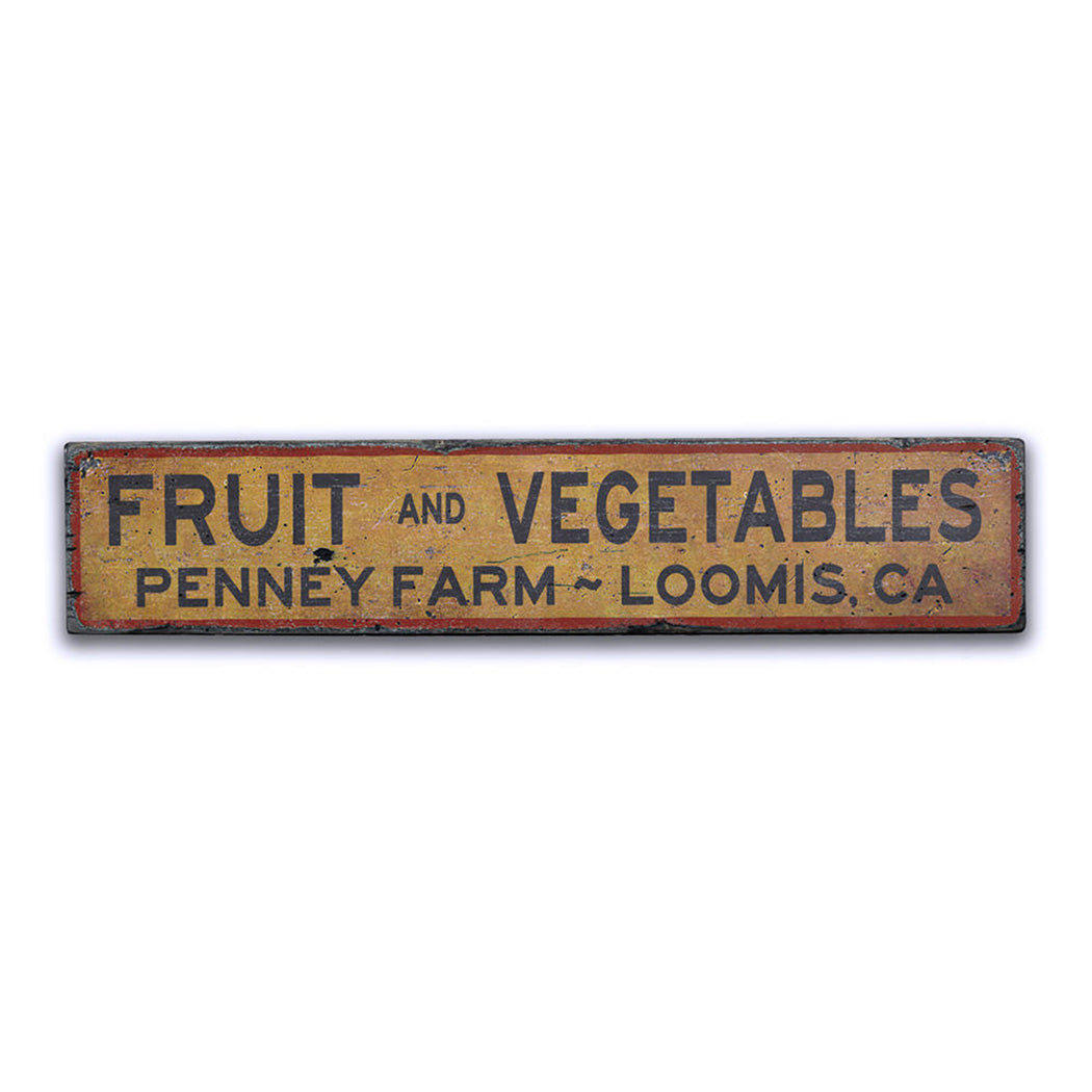 Fruit Vegetable Stand Rustic Wood Sign