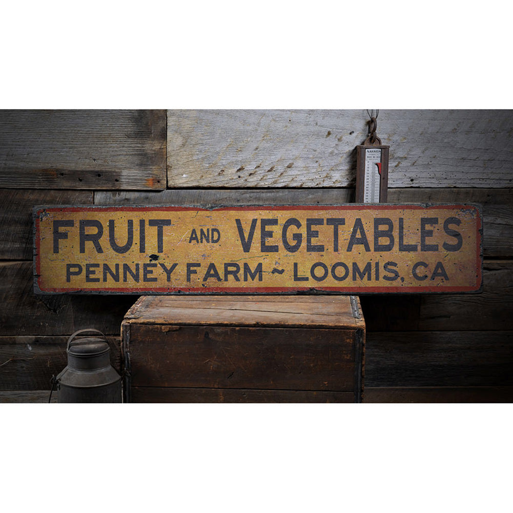 Fruit Vegetable Stand Rustic Wood Sign