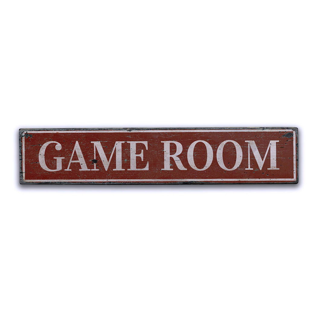 Game Room Rustic Wood Sign