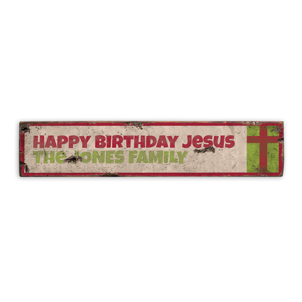 Jesus Holiday Rustic Wood Sign