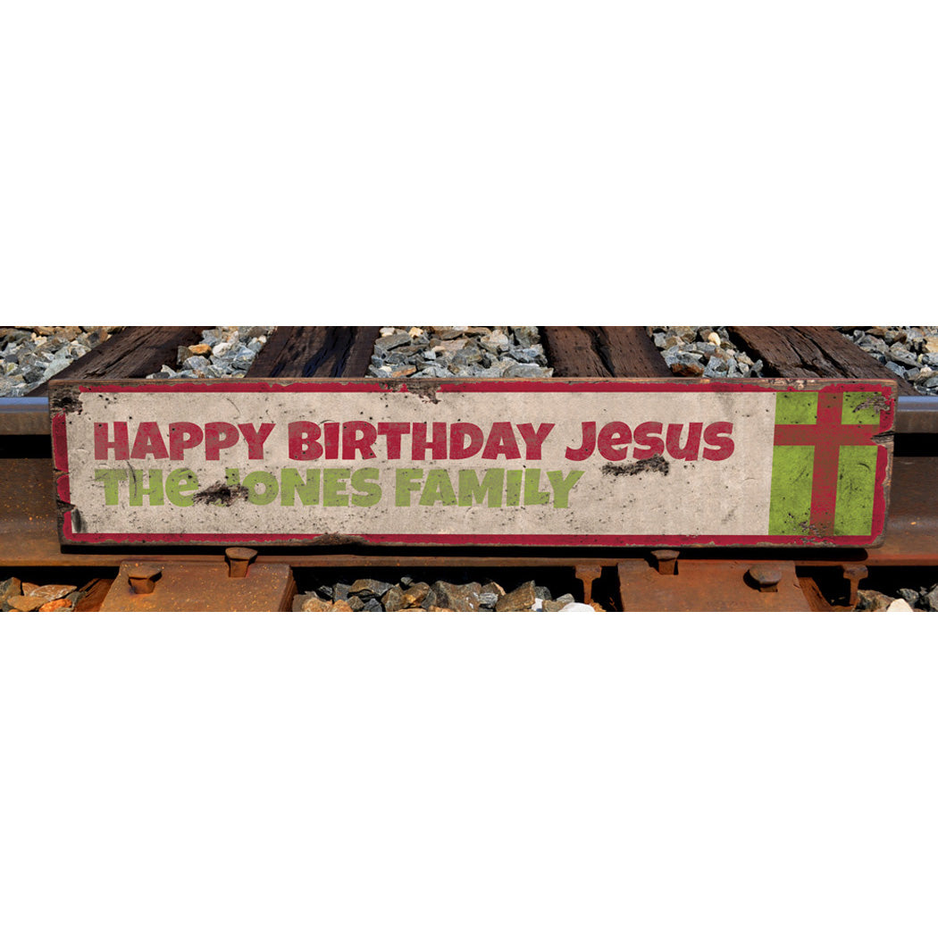 Jesus Holiday Rustic Wood Sign