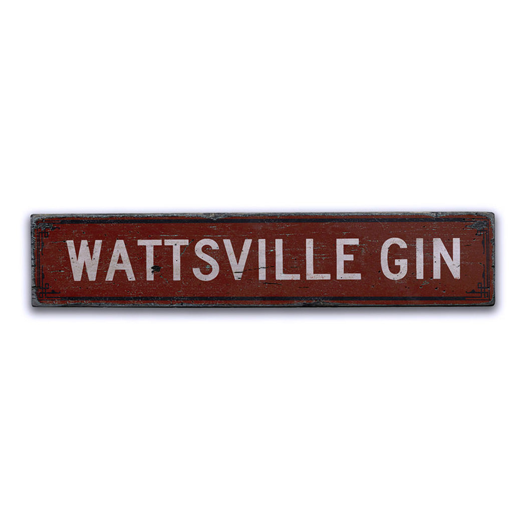 Gin Rustic Wood Sign