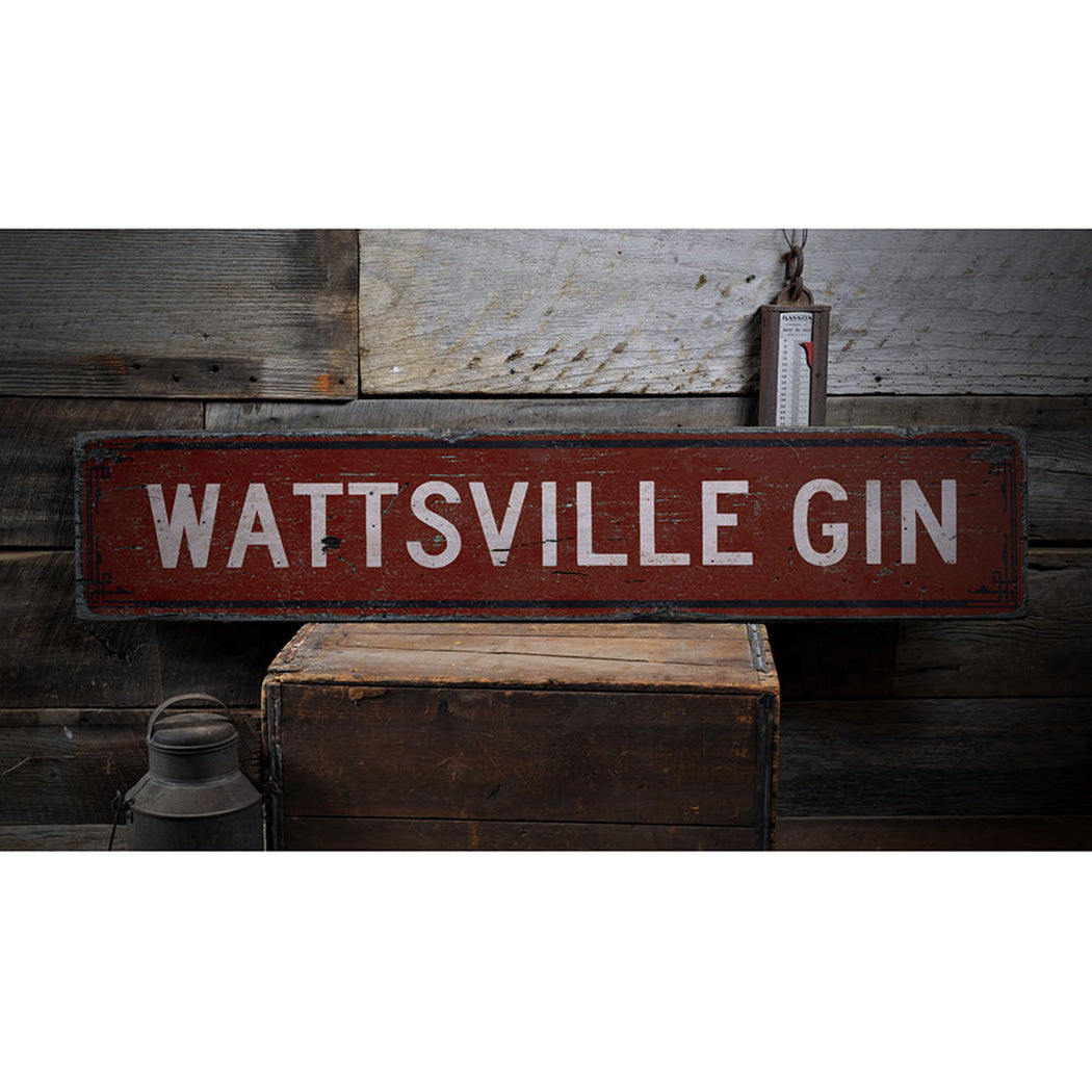 Gin Rustic Wood Sign