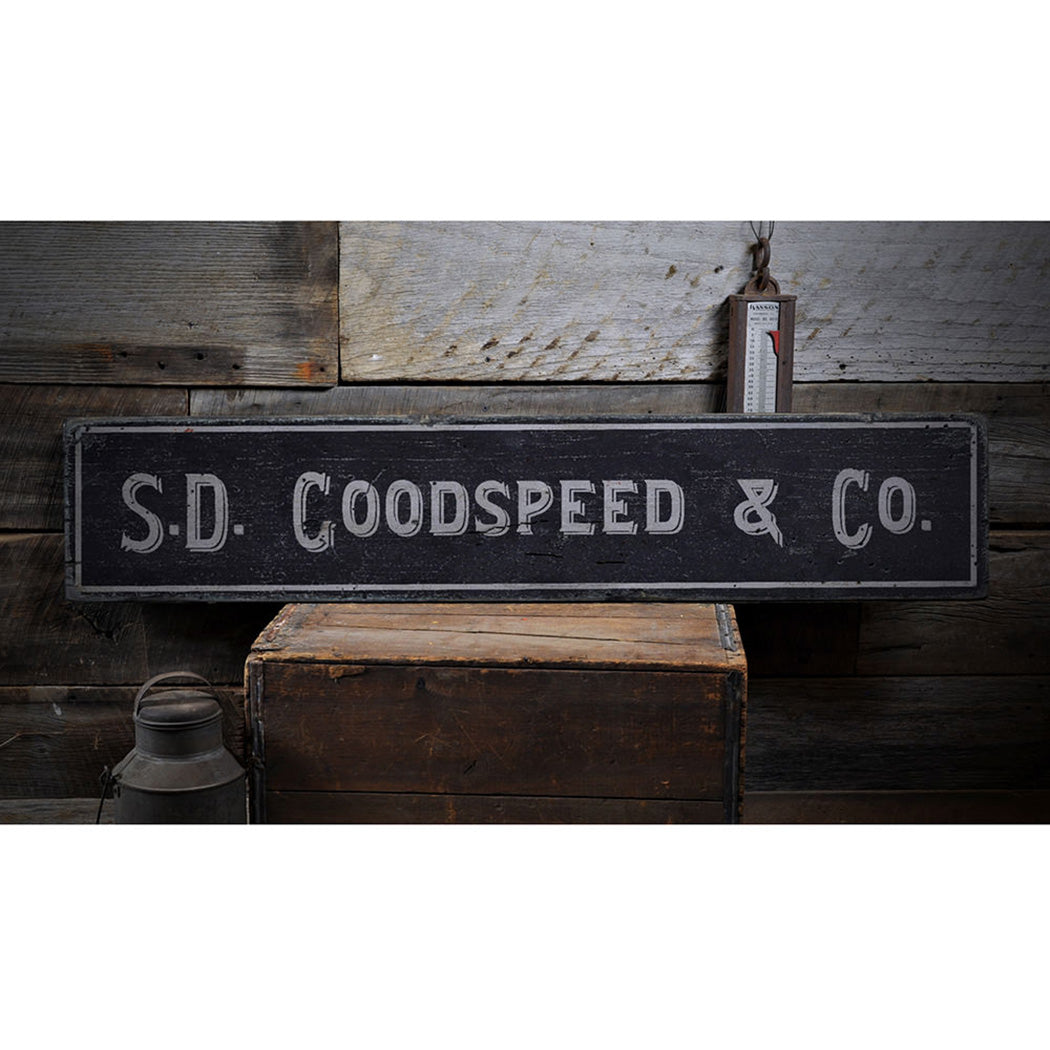 Vintage Business Rustic Wood Sign