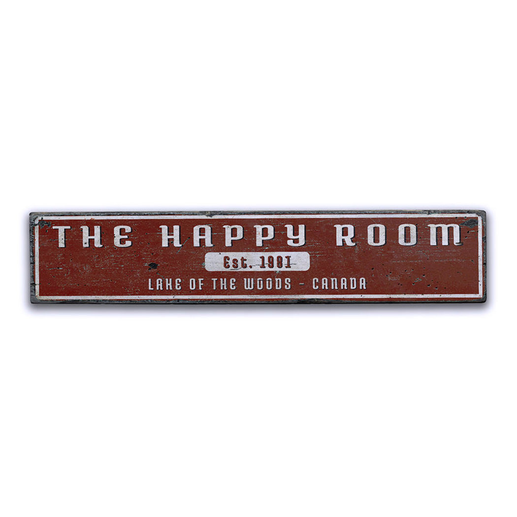 Happy Room Rustic Wood Sign