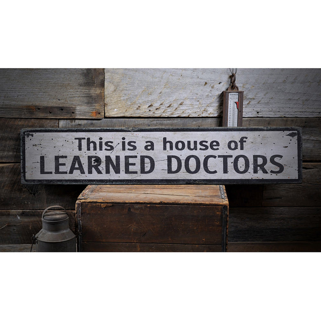 Learned Doctors Rustic Wood Sign