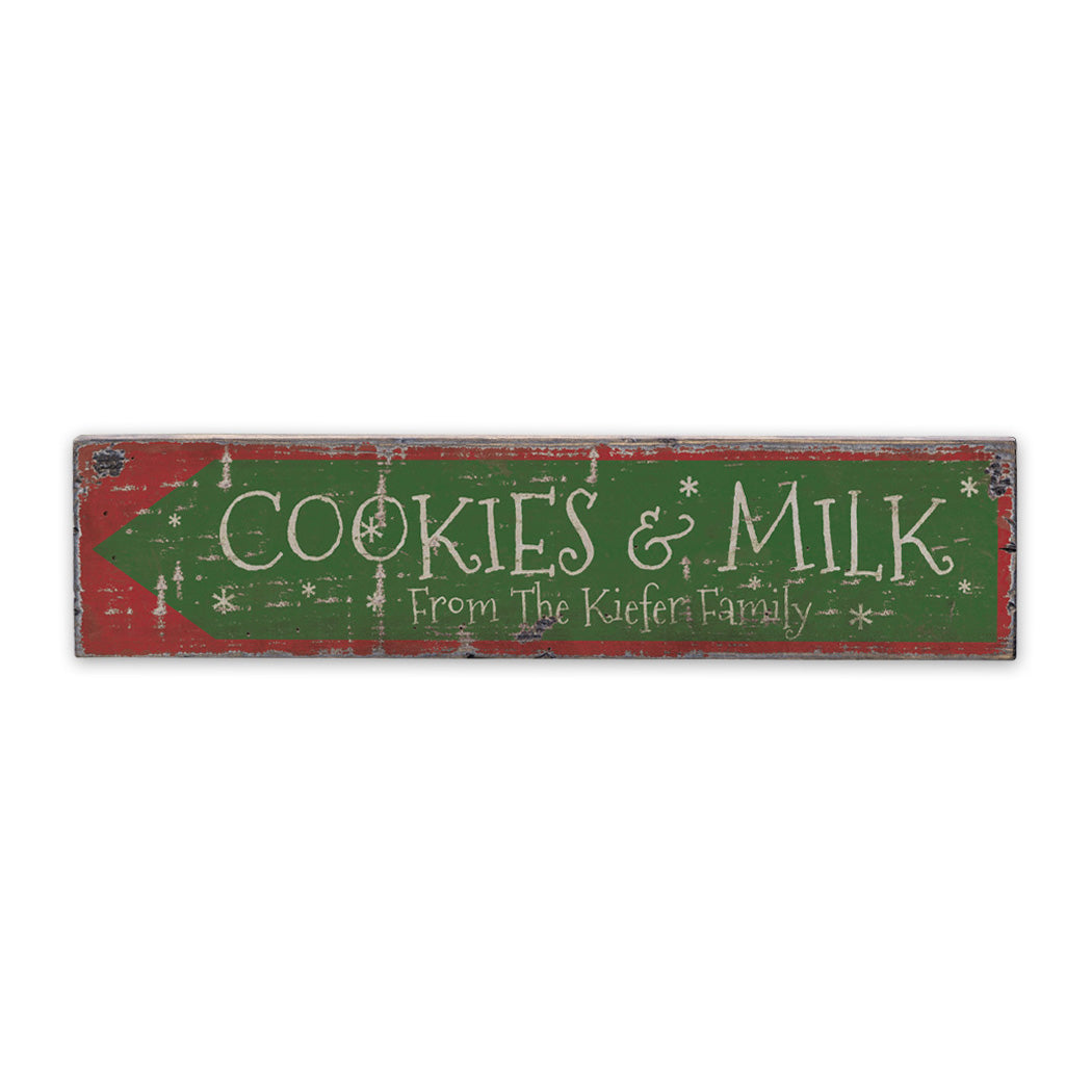 Cookies And Milk for Santa Rustic Wood Sign