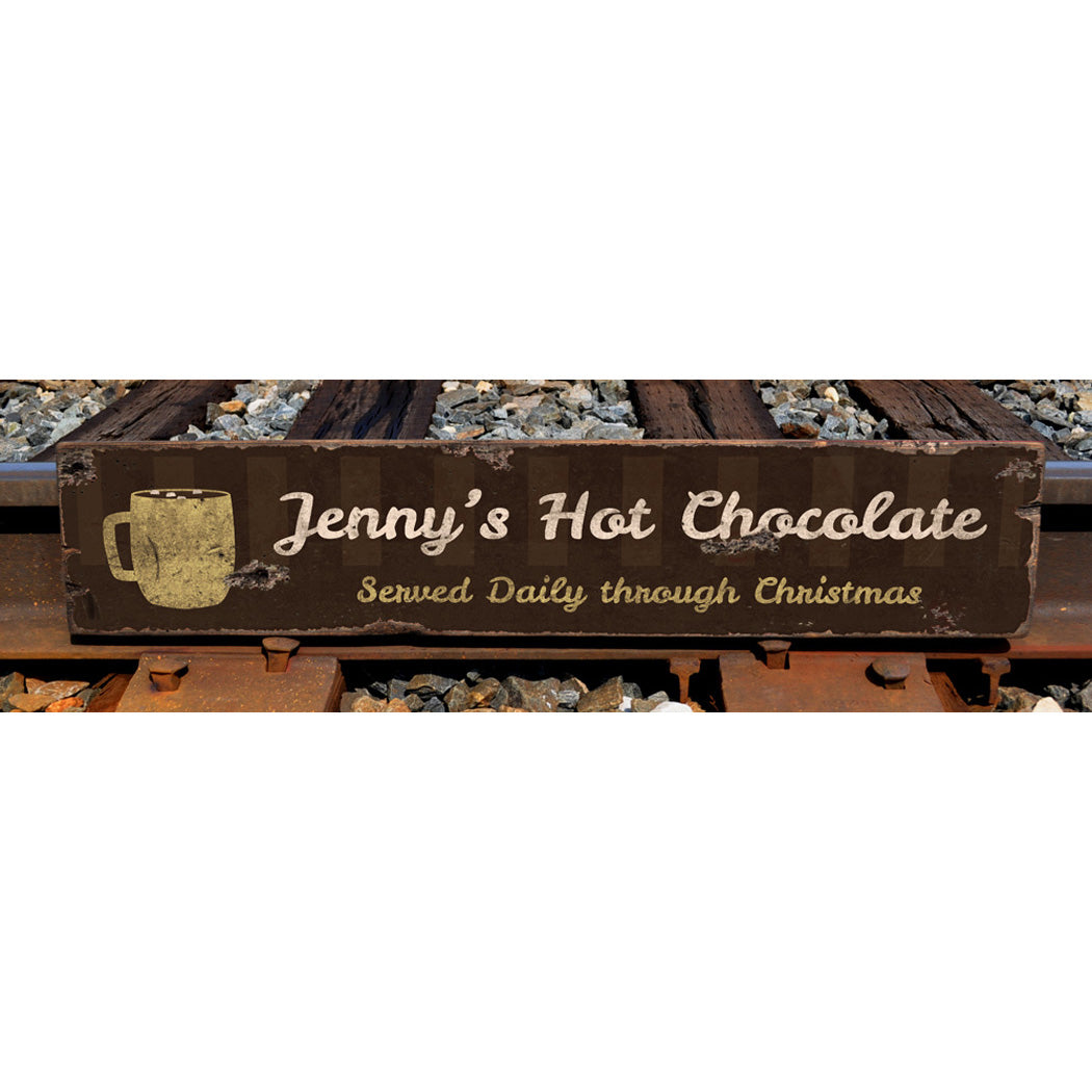 Hot Chocolate Bar Rustic Wood Sign