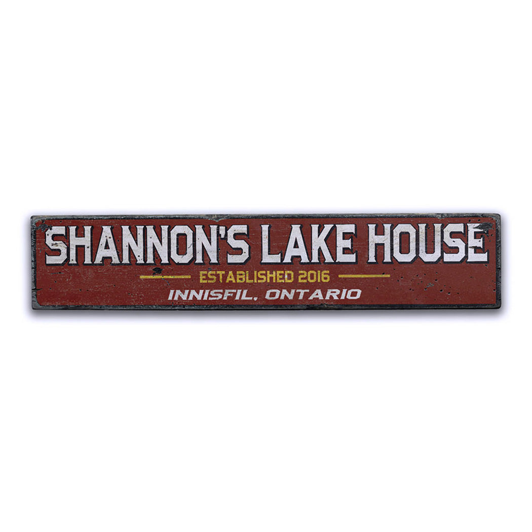 Lake House Rustic Wood Sign