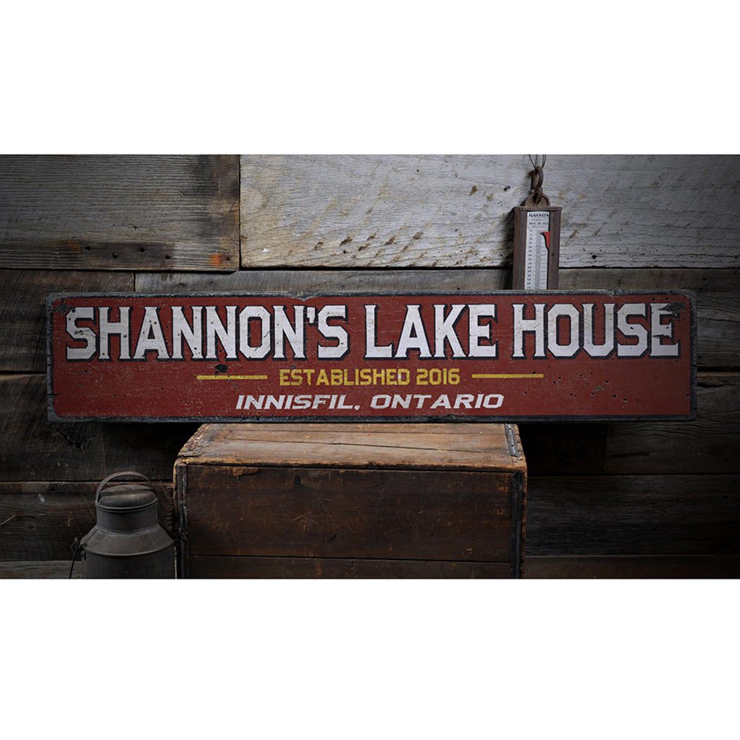 Lake House Rustic Wood Sign