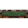 Christmas Family Name Rustic Wood Sign