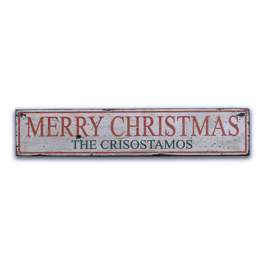 Family Christmas Rustic Wood Sign