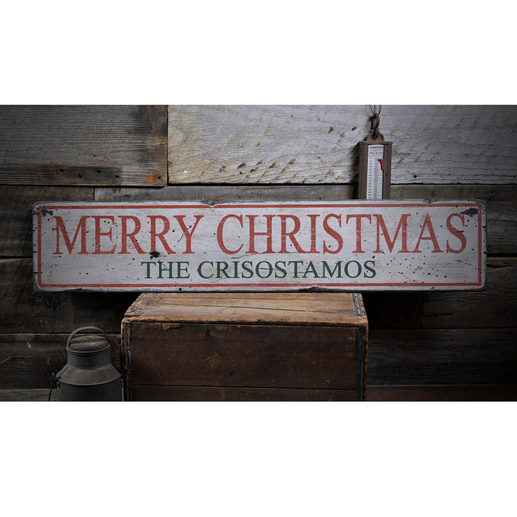 Family Christmas Rustic Wood Sign