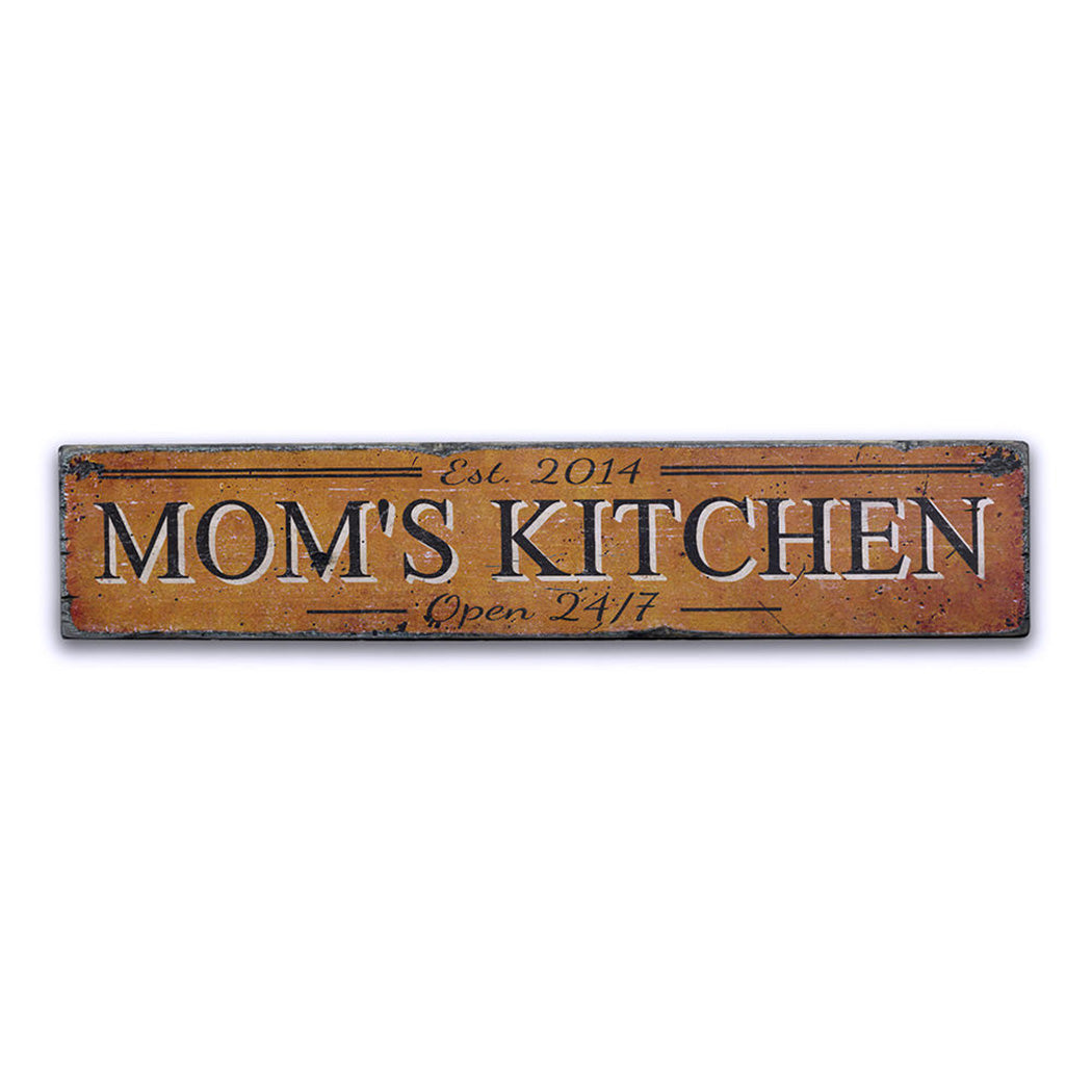 Mom's Kitchen Rustic Wood Sign