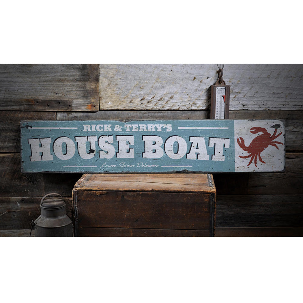 Boat House Rustic Wood Sign