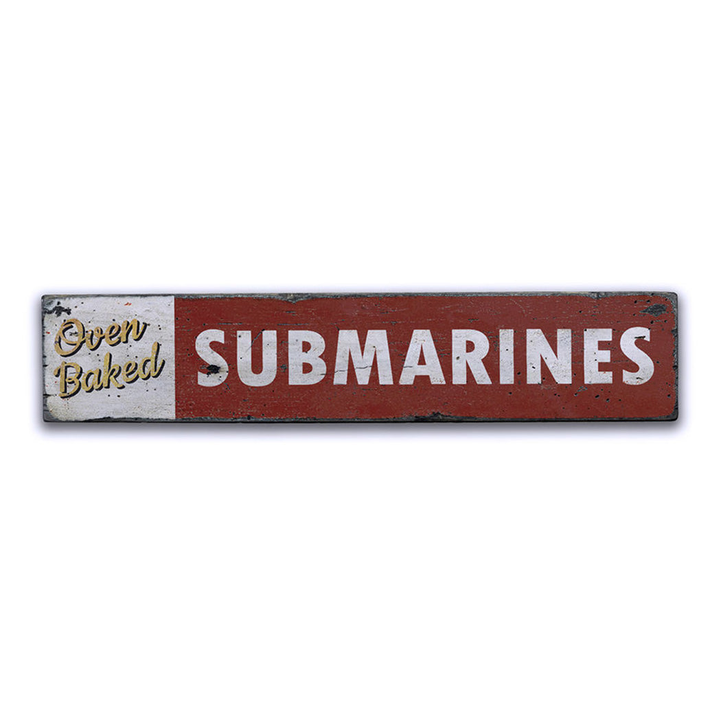 Submarine Sandwich Rustic Wood Sign