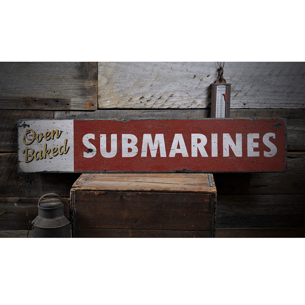 Submarine Sandwich Rustic Wood Sign