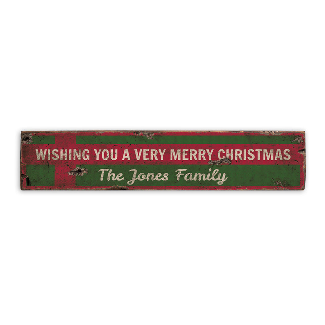 Christmas Present Rustic Wood Sign