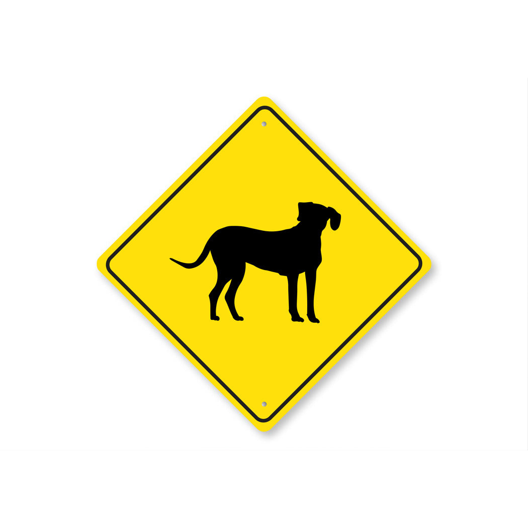 Dog Crossing Diamond Sign - Names Starting with "P and R"