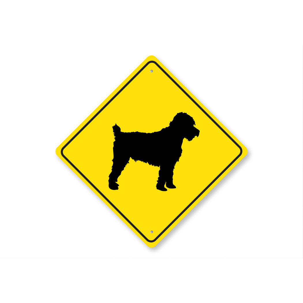 Dog Crossing Diamond Sign - Names Starting with "P and R"