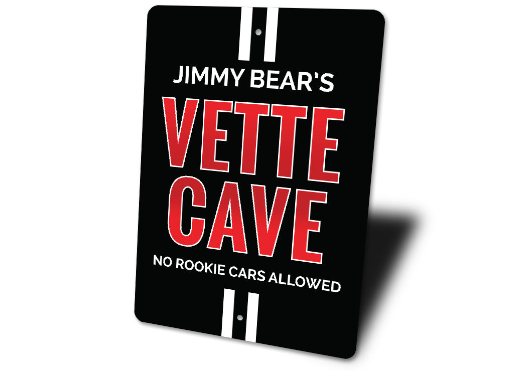 Personalized Vette Cave Chevy Corvette Sign