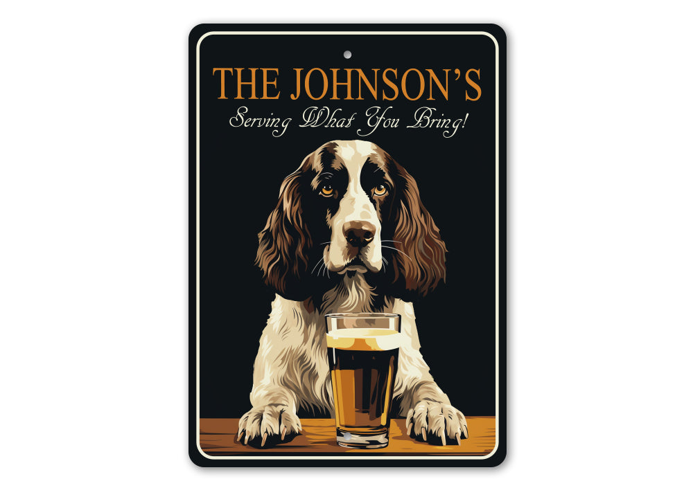 English Springer Spaniel Serving What You Bring Sign
