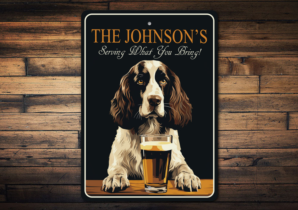 English Springer Spaniel Serving What You Bring Sign