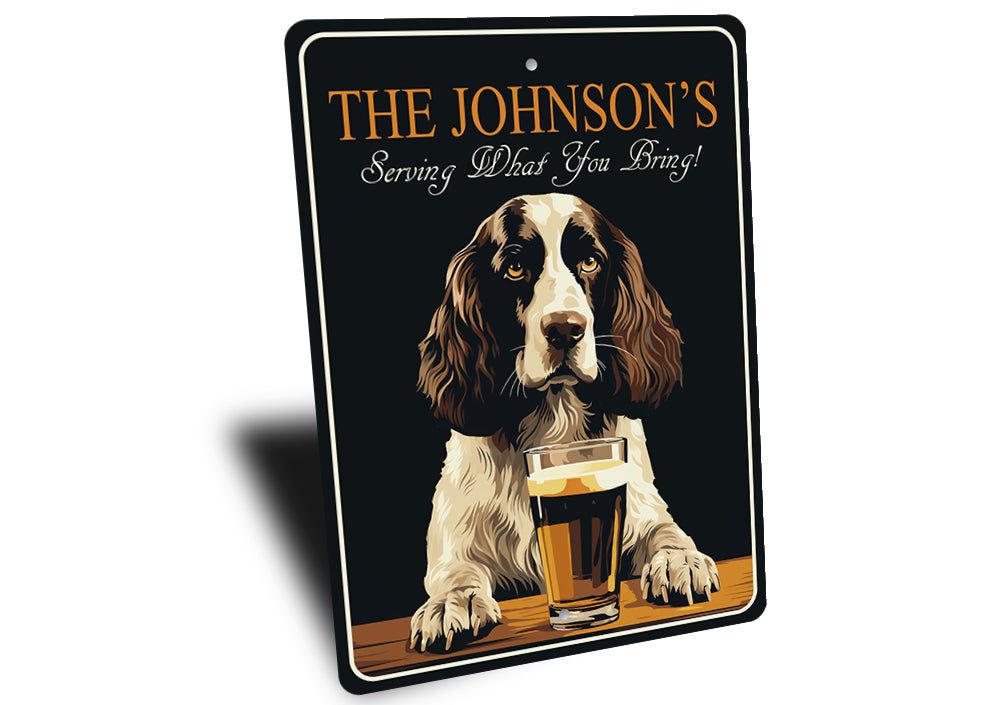 English Springer Spaniel Serving What You Bring Sign