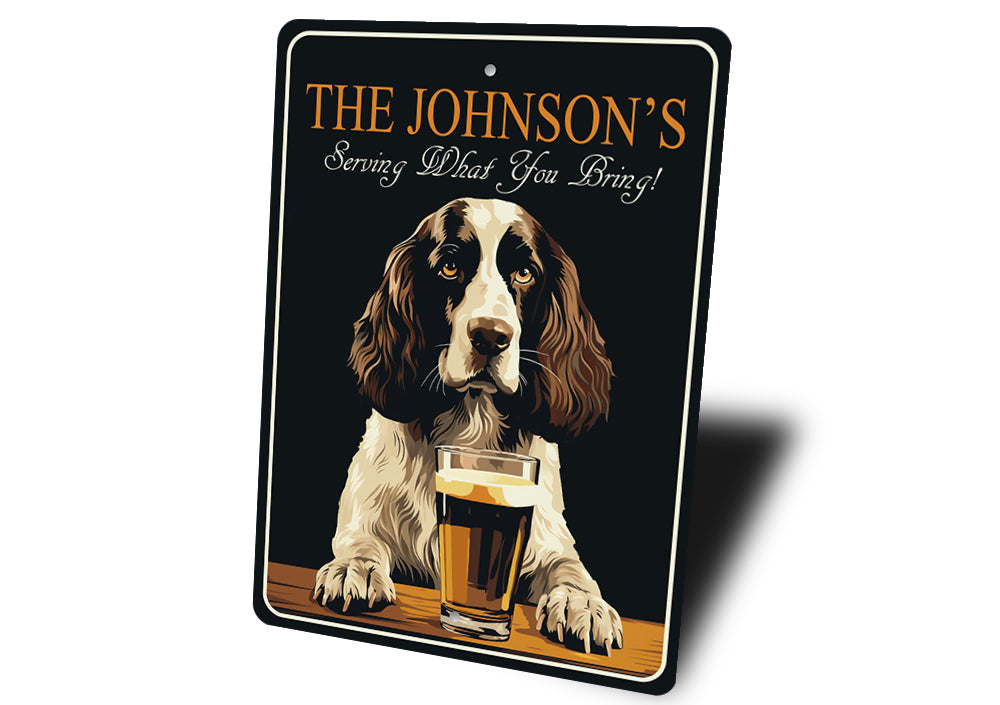 English Springer Spaniel Serving What You Bring Sign