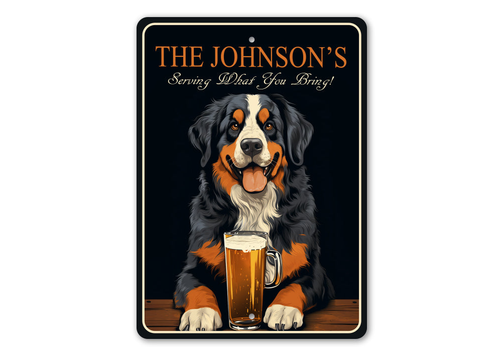 Bernese Mountain Dog Custom Serving What You Bring Sign