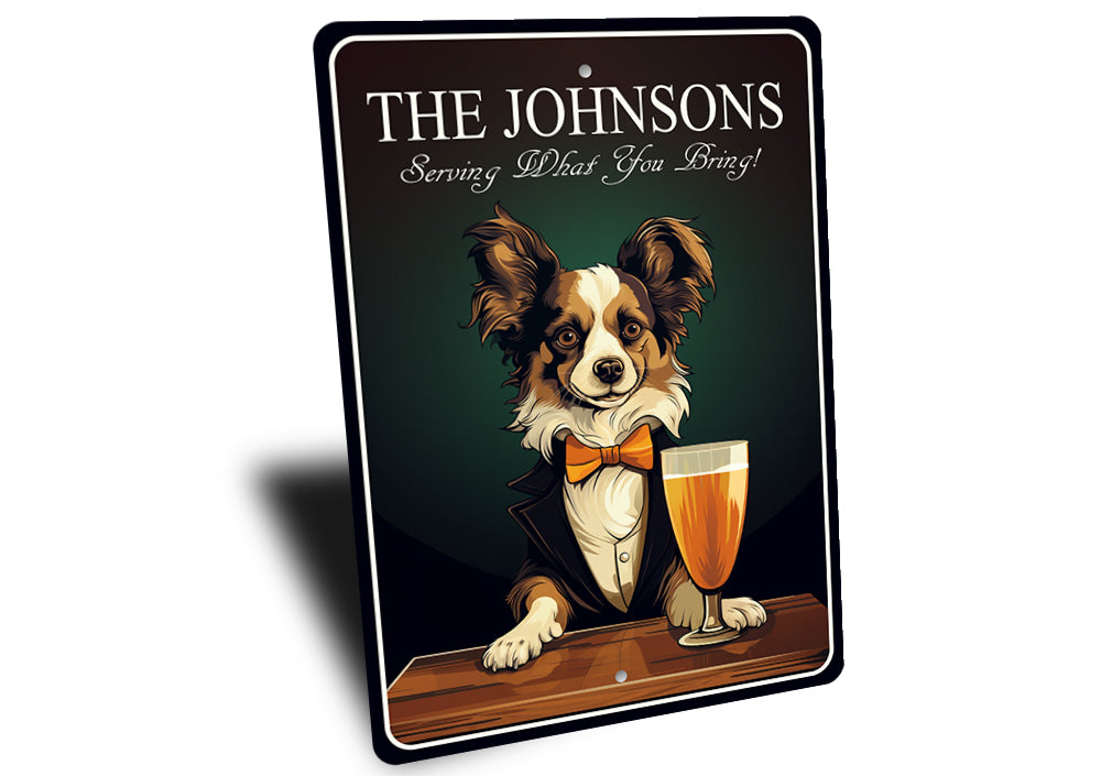 Papillon Dog Custom Serving What You Bring Sign