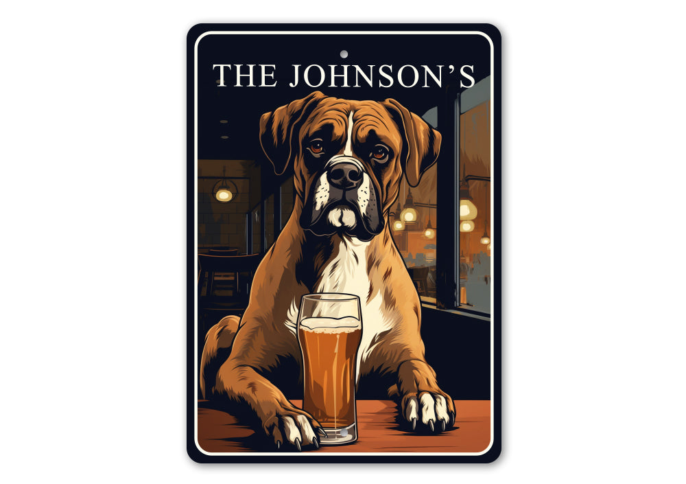 Boxer Dog Custom Serving What You Bring Sign