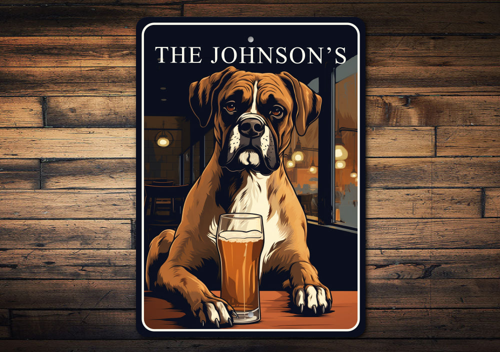 Boxer Dog Custom Serving What You Bring Sign