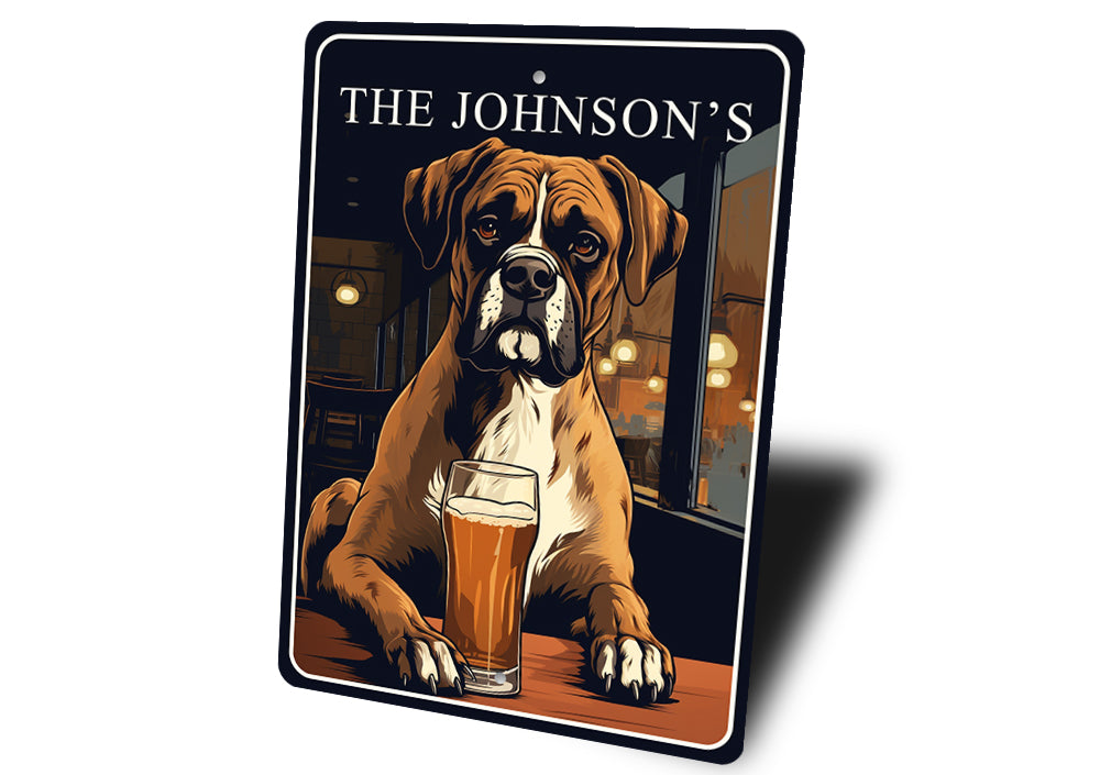Boxer Dog Custom Serving What You Bring Sign