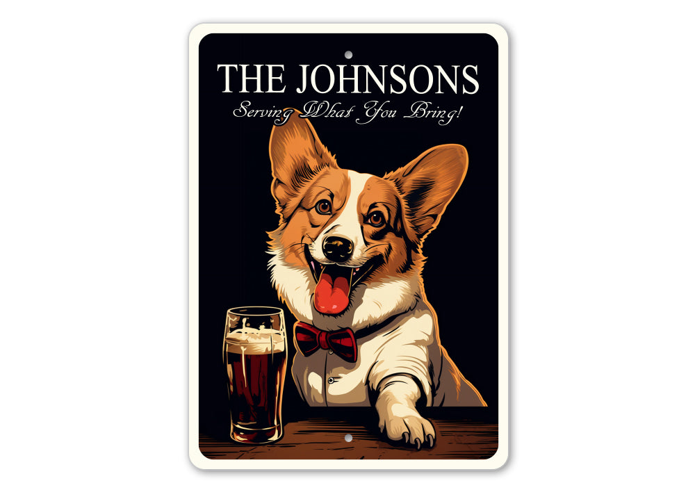 Pembroke Welsh Corgi Custom Serving What You Bring Sign