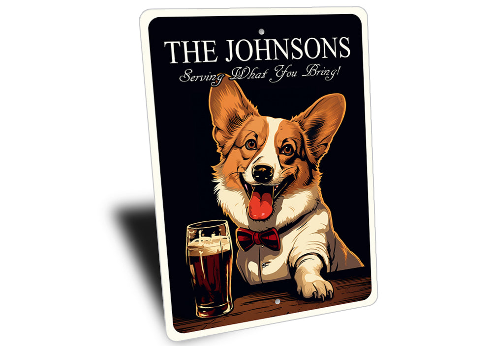 Pembroke Welsh Corgi Custom Serving What You Bring Sign
