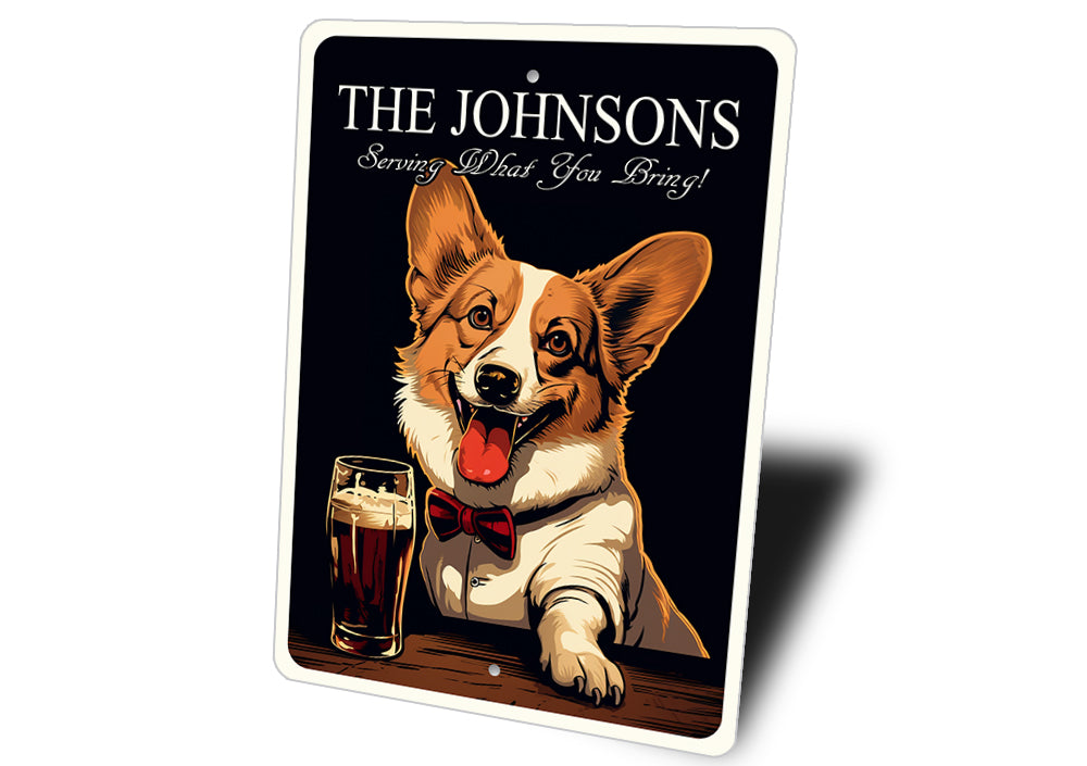 Pembroke Welsh Corgi Custom Serving What You Bring Sign