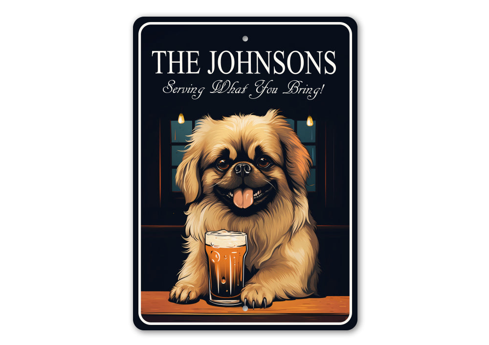 Pekingese Dog Custom Serving What You Bring Sign